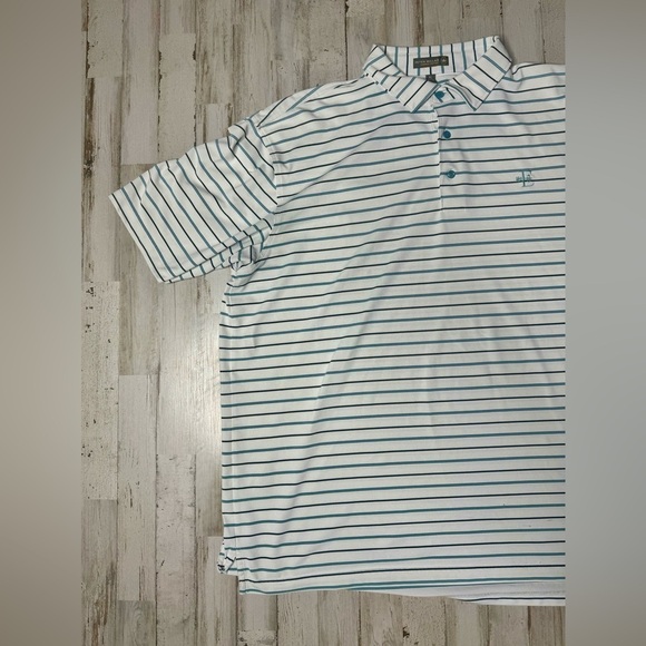 Peter Millar Shirt Mens XL White Striped Summer Comfort Polo Golf Classiccore - Picture 3 of 9